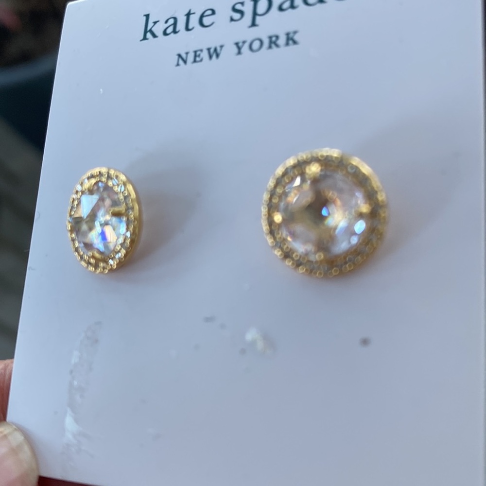 Kate, Spade, NWOT bright ideas, pave halo CZ stud earrings - Picture 3 of 5
